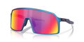 Oakley Sonnenbrille Sutro (Glasfarbe: Prizm road) cyanblau matt - 1 Brille mit Hartschalenetui